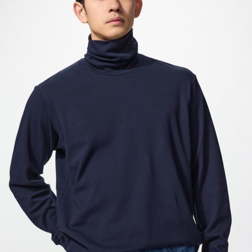 UNIQLO Mens Soft Brushed Turtleneck T-Shirt