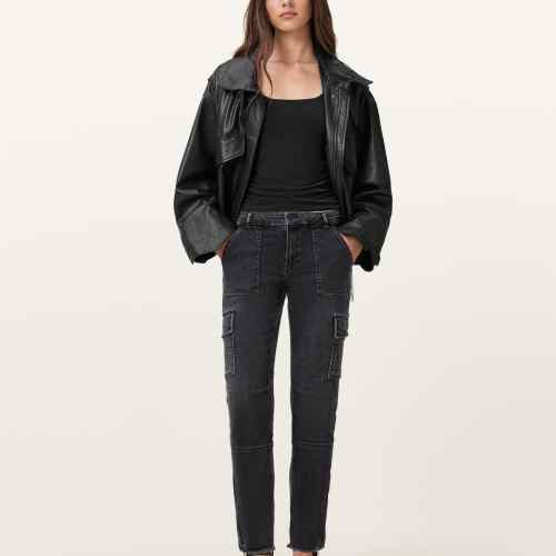 AllSaints Womens Denim Jeans, Black