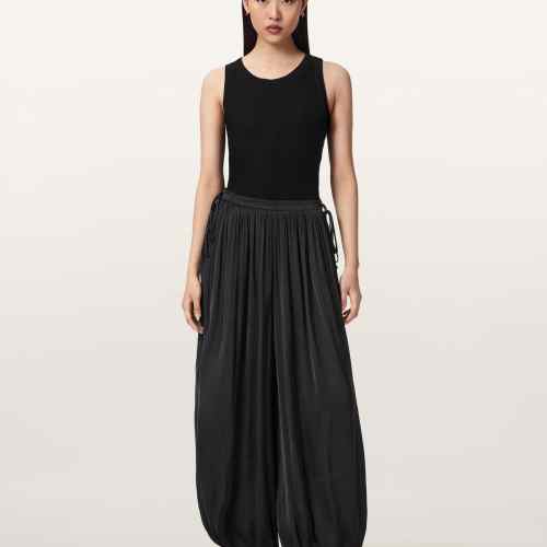 AllSaints Womens Eshe Loose-Fit Satin Pants
