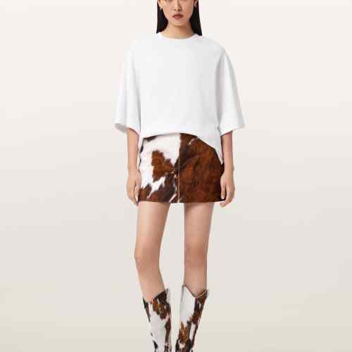 AllSaints Dapple Cowhide Mini Skirt