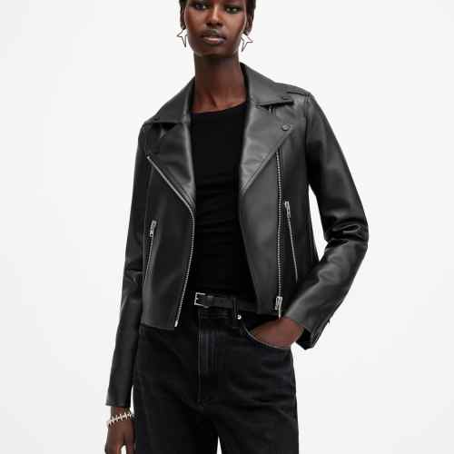 AllSaints Desserto Biker Jacket, Black