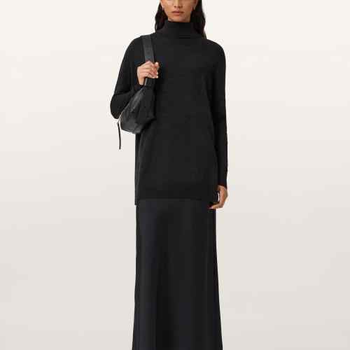AllSaints Womens 2-in-1 Dress, Black