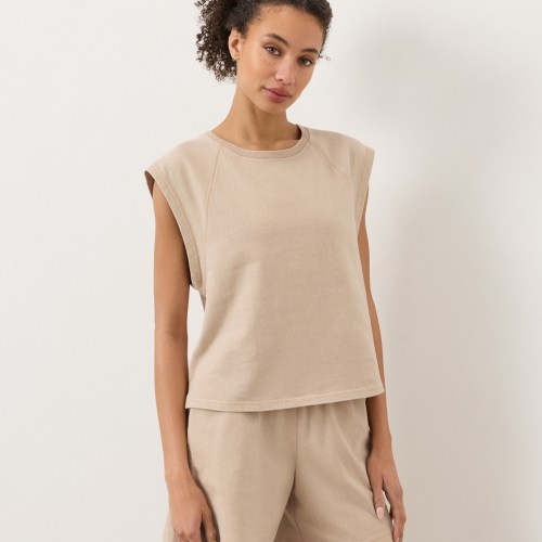 Organic Weekends Raglan Muscle Tee by Pact in Washed Flagstone Fair Trade, Womens