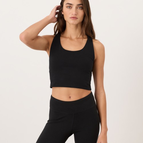 Organic On the Go-To Crop Tank by Pact in Black Fair Trade, Womens 2X-Large