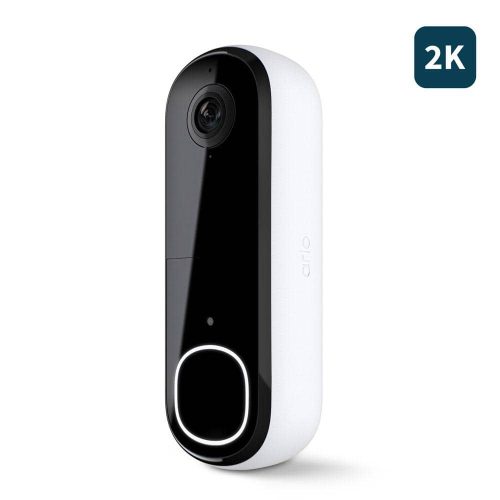 Video Doorbell 2K (2nd Gen) Wired/Wireless Smart Video Doorbell Camera with Head-To-Toe View and Night Vision – White