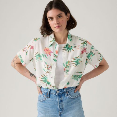 Levis Darlene Linen Blend Short Sleeve Shirt – Womens S