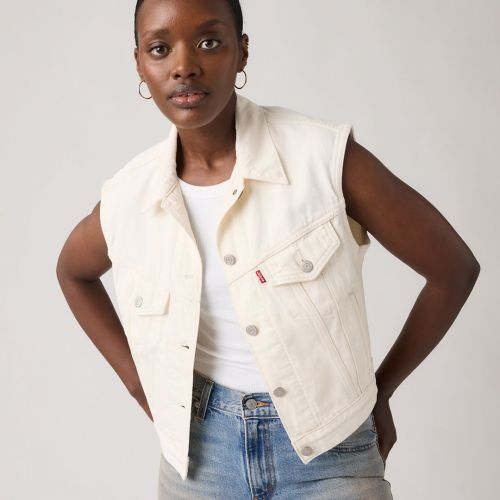 Levis Shrunken 90s Trucker Jacket Vest Womens