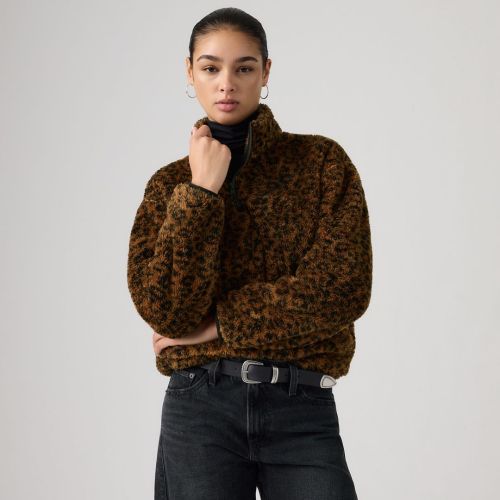Levis Gemma Sherpa Quarter-Zip Pullover Womens 2XS