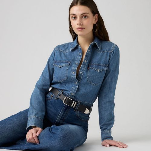 Levis Iconic Western Linen+ Denim Shirt Womens